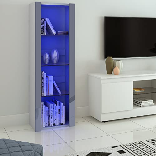 Modern LED Tall Display Cabinet for Living Room