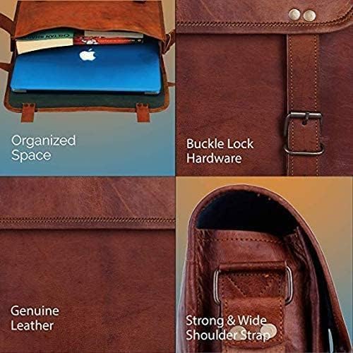 Alaska Exports Leather Laptop Messenger Bag
