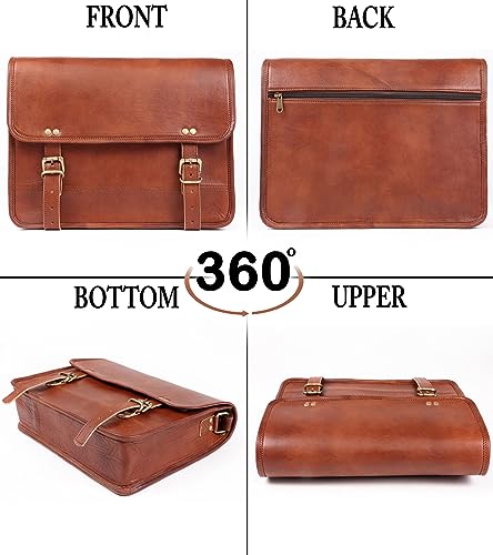 Alaska Exports Leather Laptop Messenger Bag