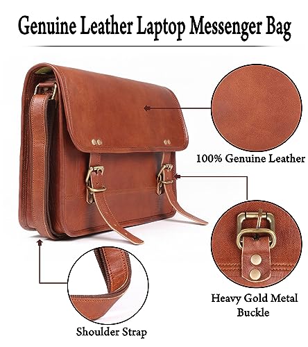 Alaska Exports Leather Laptop Messenger Bag