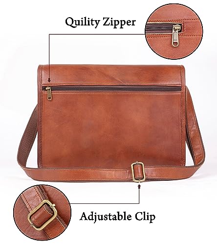 Alaska Exports Leather Laptop Messenger Bag