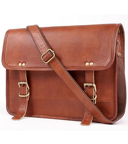 Alaska Exports Leather Laptop Messenger Bag
