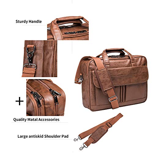 Brown Leather 15.6" Laptop Messenger Bag