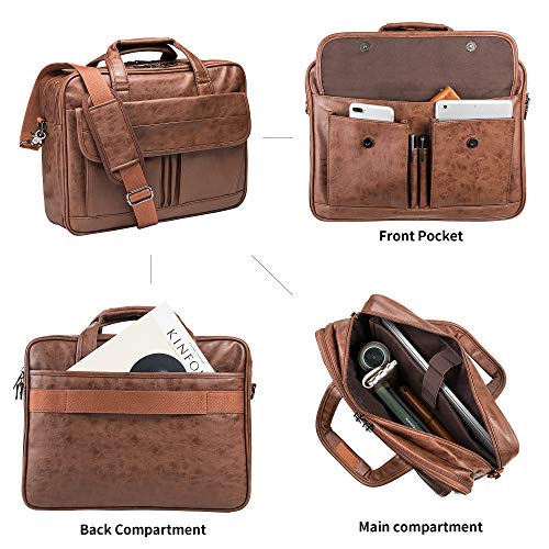 Brown Leather 15.6" Laptop Messenger Bag