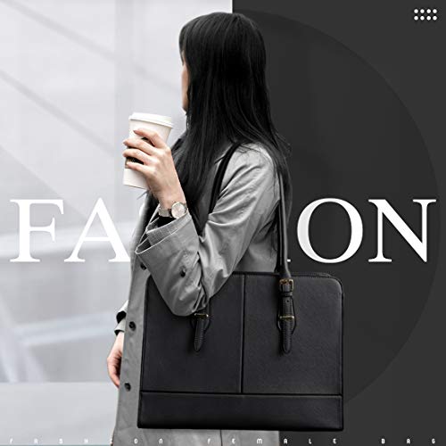 Stylish 15.6" Leather Laptop Tote for Women