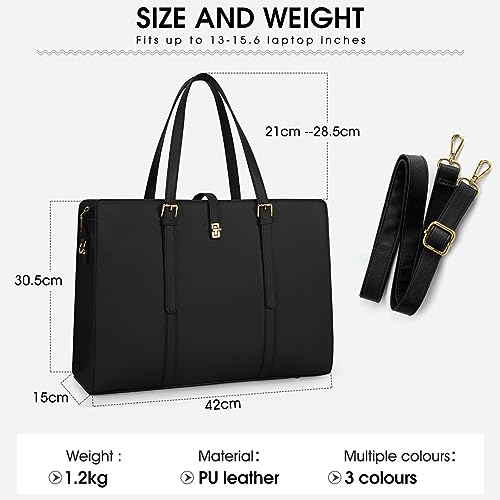 Stylish 15.6-Inch Leather Laptop Tote Bag