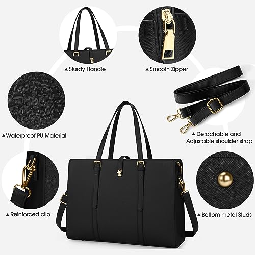 Stylish 15.6-Inch Leather Laptop Tote Bag