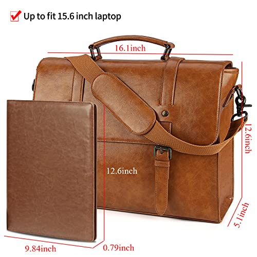 Vintage Leather Laptop Messenger Bag for Work