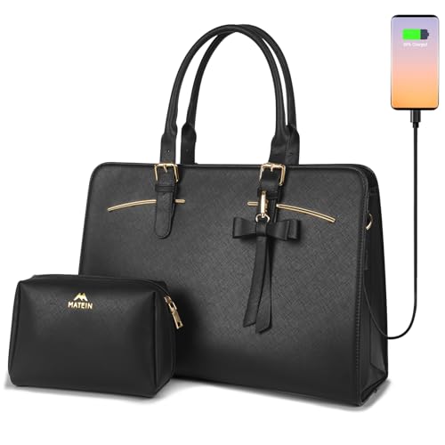 MATEIN Stylish Leather Laptop Bag for Women