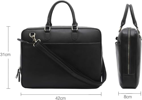 Genuine Leather 14-Inch Men's Briefcase Bag