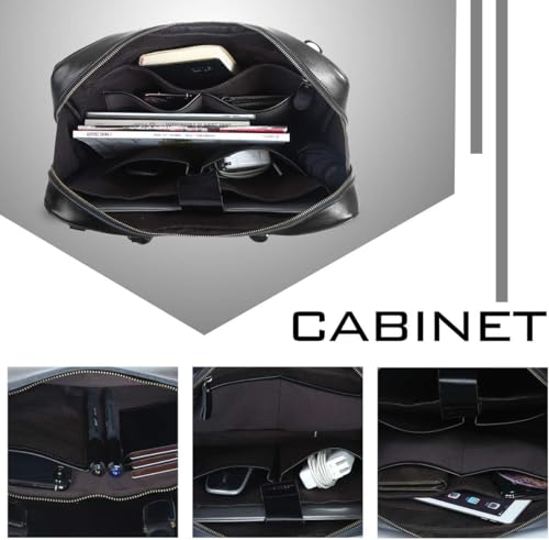 Genuine Leather 14-Inch Men's Briefcase Bag