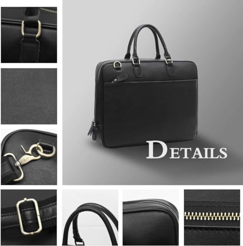 Genuine Leather 14-Inch Men's Briefcase Bag
