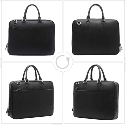 Genuine Leather 14-Inch Men's Briefcase Bag