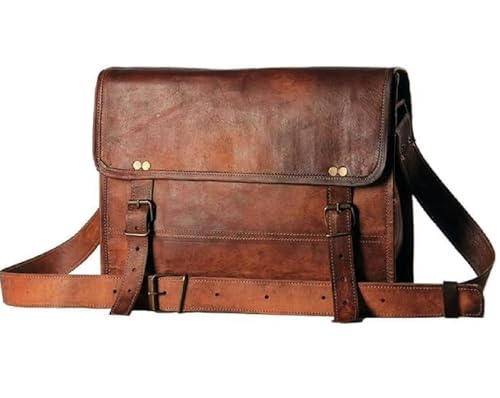Alaska Exports Leather Laptop Messenger Bag
