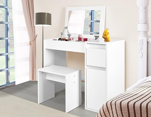 Blisswood Vanity Makeup Table with Mirror & Stool