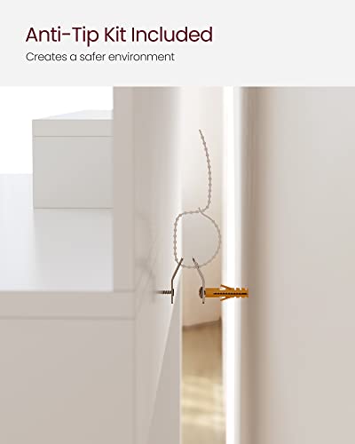 VASAGLE White Vanity Table with Mirror and Storage
