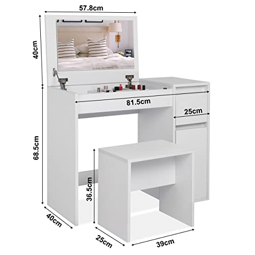 Blisswood Vanity Makeup Table with Mirror & Stool