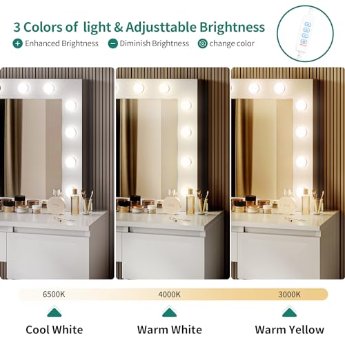 YITAHOME LED Vanity Table with Adjustable Mirror