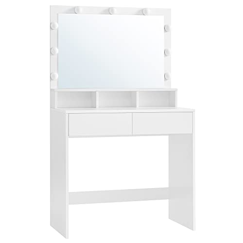 Modern LED Vanity Table with Large Mirror