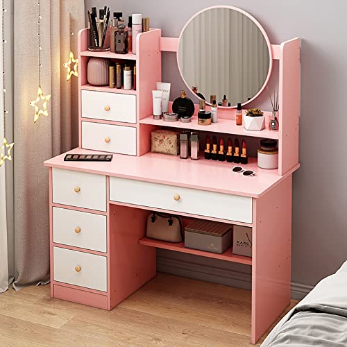 Pink Touch Screen Dimming Makeup Vanity Set
