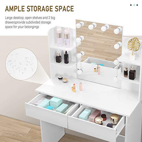 Modern LED Dressing Table with Adjustable Mirror