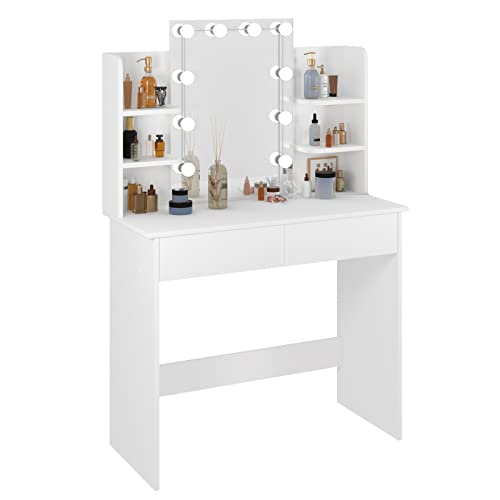 Modern LED Dressing Table with Adjustable Mirror