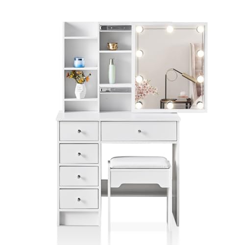 TUKAILAi Hollywood LED Vanity Makeup Dressing Table