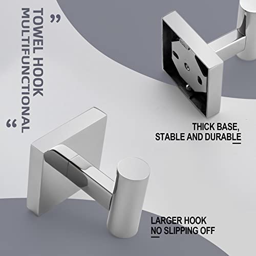 KOKOSIRI Chrome Stainless Steel Robe Hooks - 2 Pack