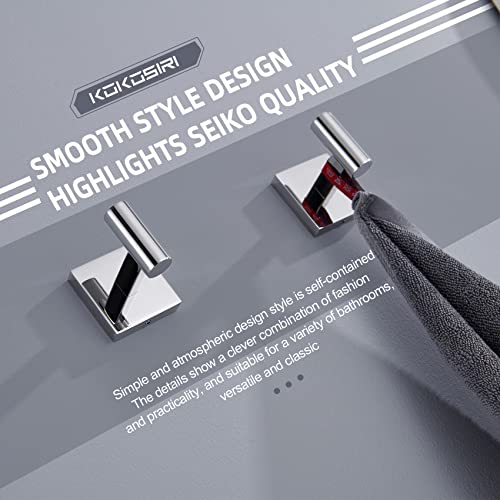 KOKOSIRI Chrome Stainless Steel Robe Hooks - 2 Pack