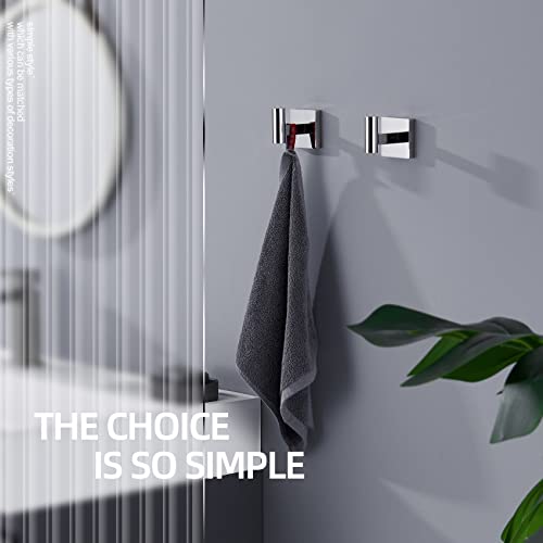 KOKOSIRI Chrome Stainless Steel Robe Hooks - 2 Pack