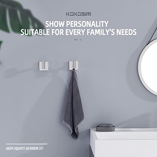 KOKOSIRI Chrome Stainless Steel Robe Hooks - 2 Pack