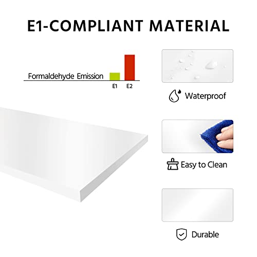 Yaheetech White Bathroom Vanity with Ceramic Basin