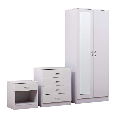 Glossy Mirrored 3-Piece Bedroom Furniture Set