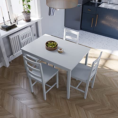 Yorkshire 4-Seater Grey Dining Table & Chairs Set