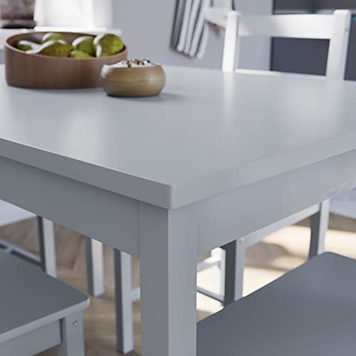 Yorkshire 4-Seater Grey Dining Table & Chairs Set