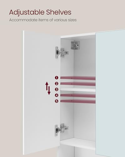 VASAGLE Cloud White Bathroom Mirror Cabinet