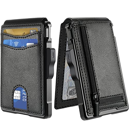 Slim RFID Leather Wallet for Men with Money Clip