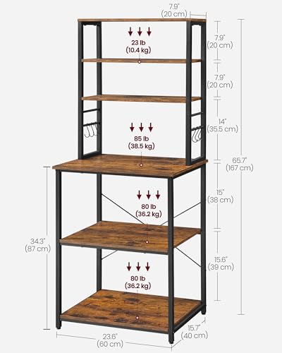 Industrial Kitchen Storage Rack with Shelves & Hooks