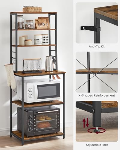 Industrial Kitchen Storage Rack with Shelves & Hooks