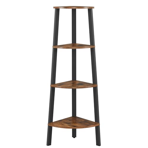 VASAGLE Industrial 4-Tier Corner Shelf Bookcase