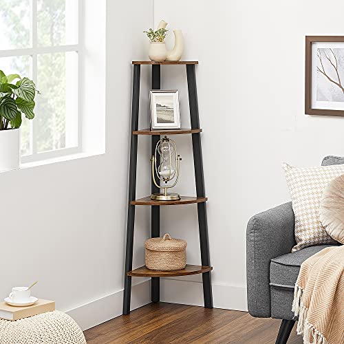 VASAGLE Industrial 4-Tier Corner Shelf Bookcase