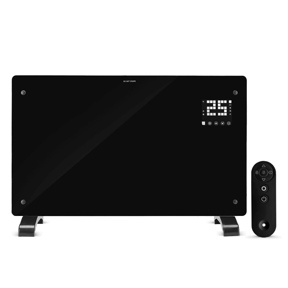 Smart WiFi Glass Panel Heater 2000W - Black
