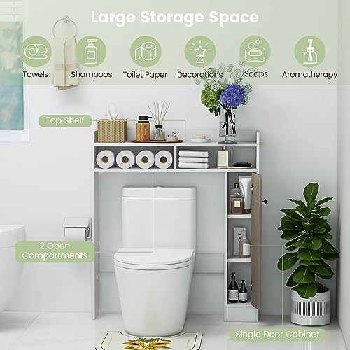 COSTWAY Freestanding Over Toilet Bathroom Cabinet