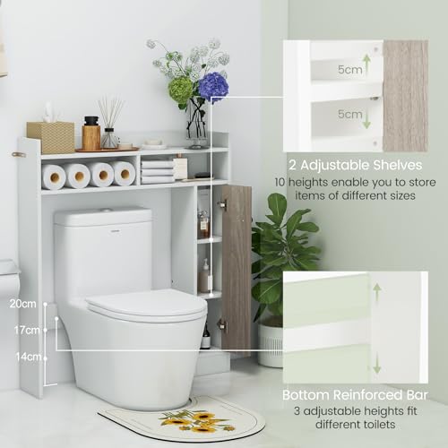 COSTWAY Freestanding Over Toilet Bathroom Cabinet