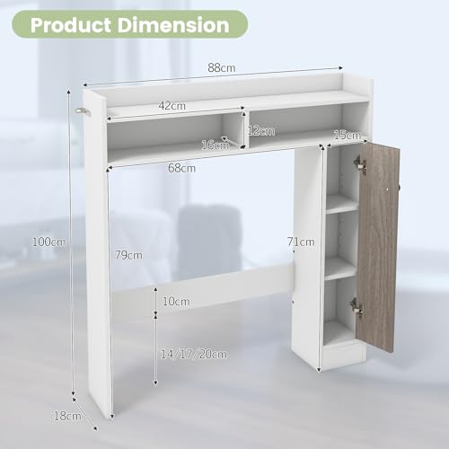 COSTWAY Freestanding Over Toilet Bathroom Cabinet