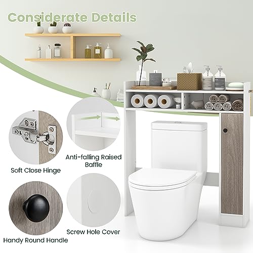 COSTWAY Freestanding Over Toilet Bathroom Cabinet