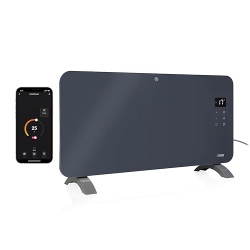 Smart Glass Panel Electric Heater - 1500W Grey