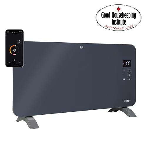 Smart Glass Panel Electric Heater - 1500W Grey