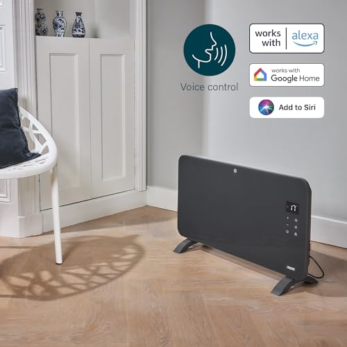 Smart Glass Panel Electric Heater - 1500W Grey