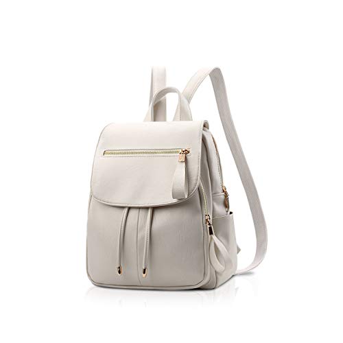 Nicole&Doris Women's Mini Faux Leather Backpack - White